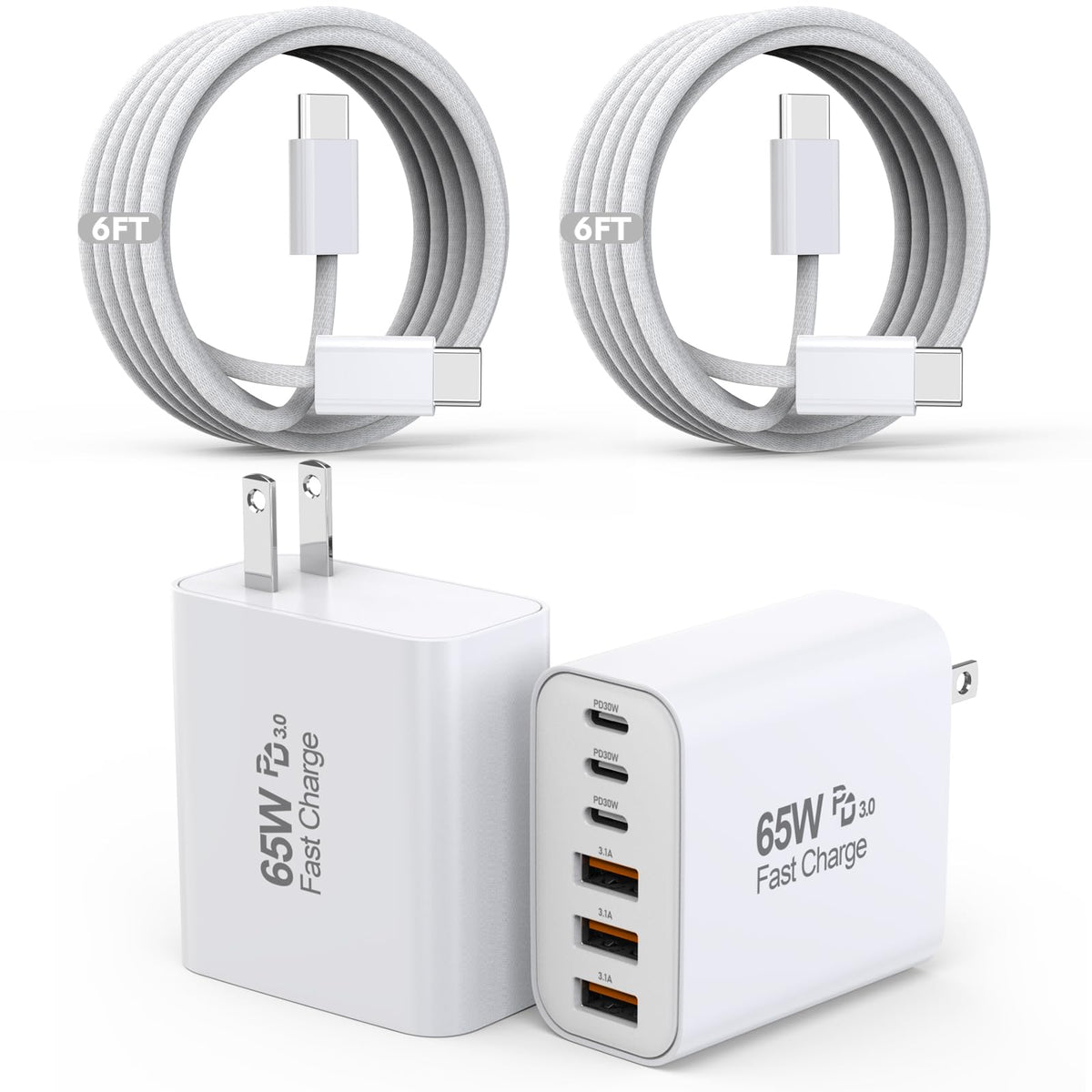 Kruidvat 65W multiport USB-C charger block with six ports