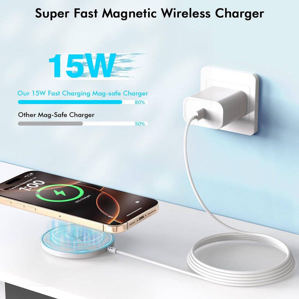 Kruidvat iPhone charger 10ft cable enables flexible charging from bed or sofa.