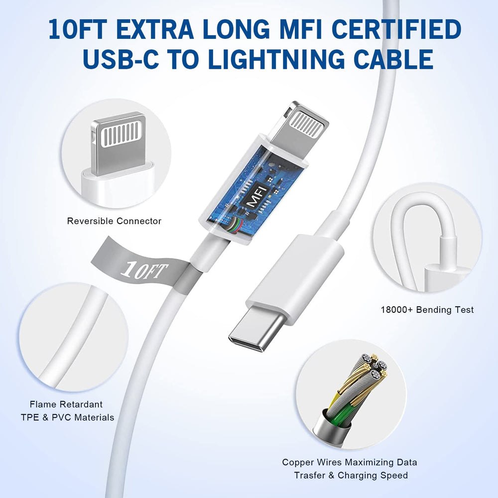 Kruidvat 10ft cable features a tangle-free design for easy storage.