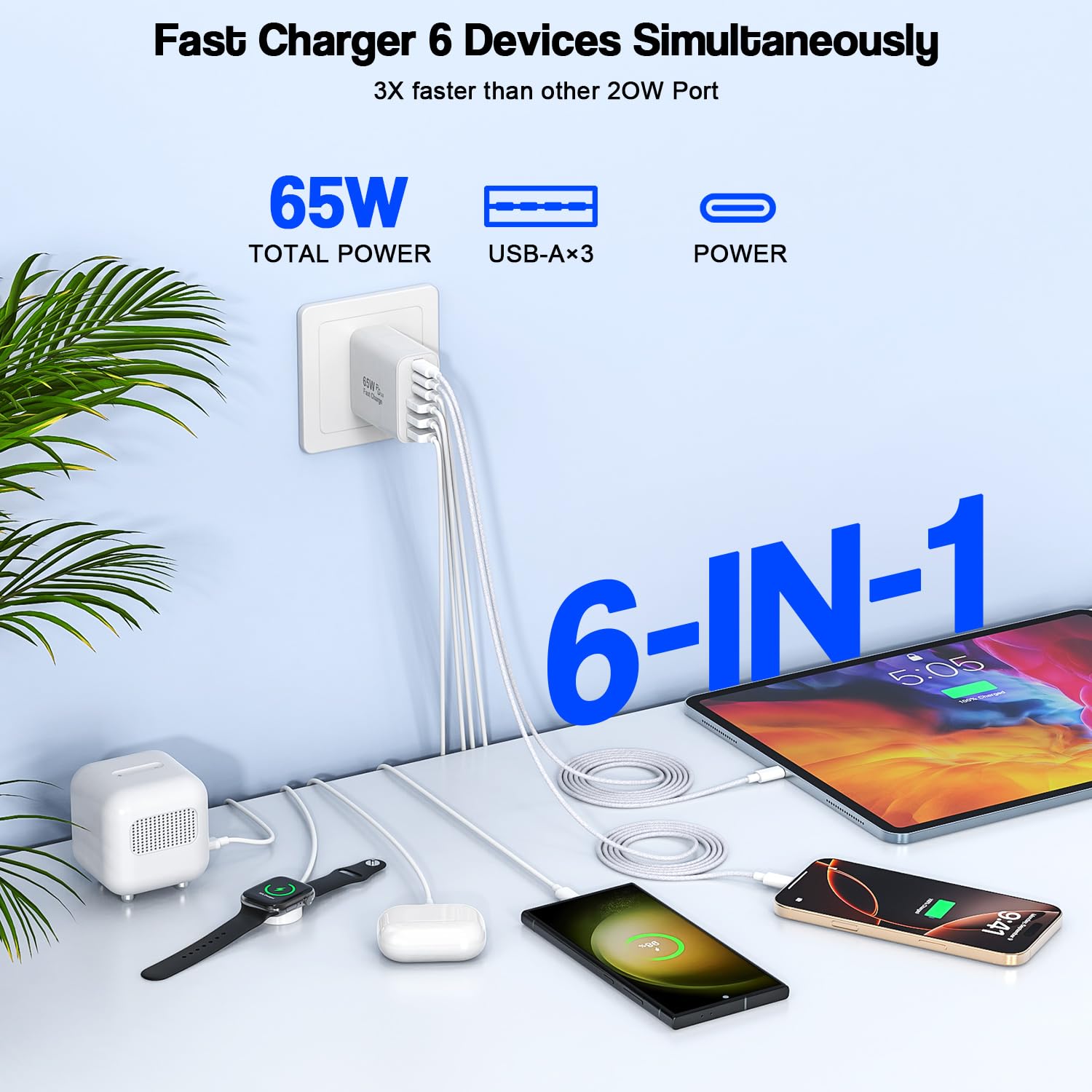 Kruidvat 6ft braided USB-C to USB-C cable for fast charging and data transfer