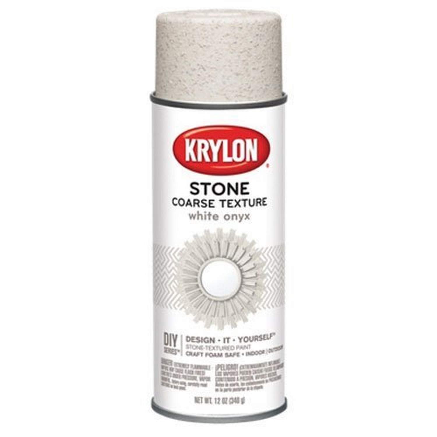 Krylon K18213 coarse stone texture spray on a project for a rugged stone-like finish.