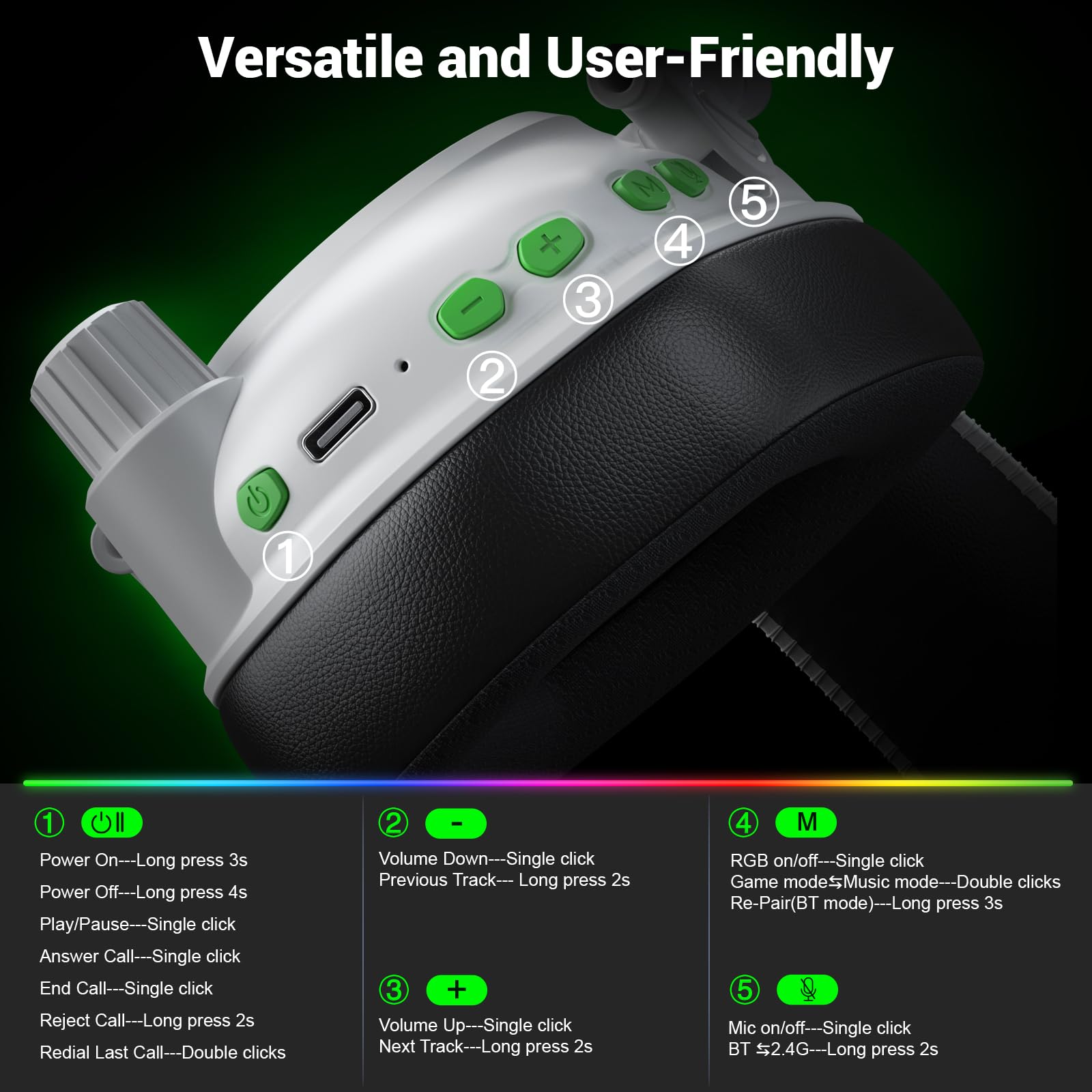 Krysenix microphone tilt up to 120 degrees for a better fit