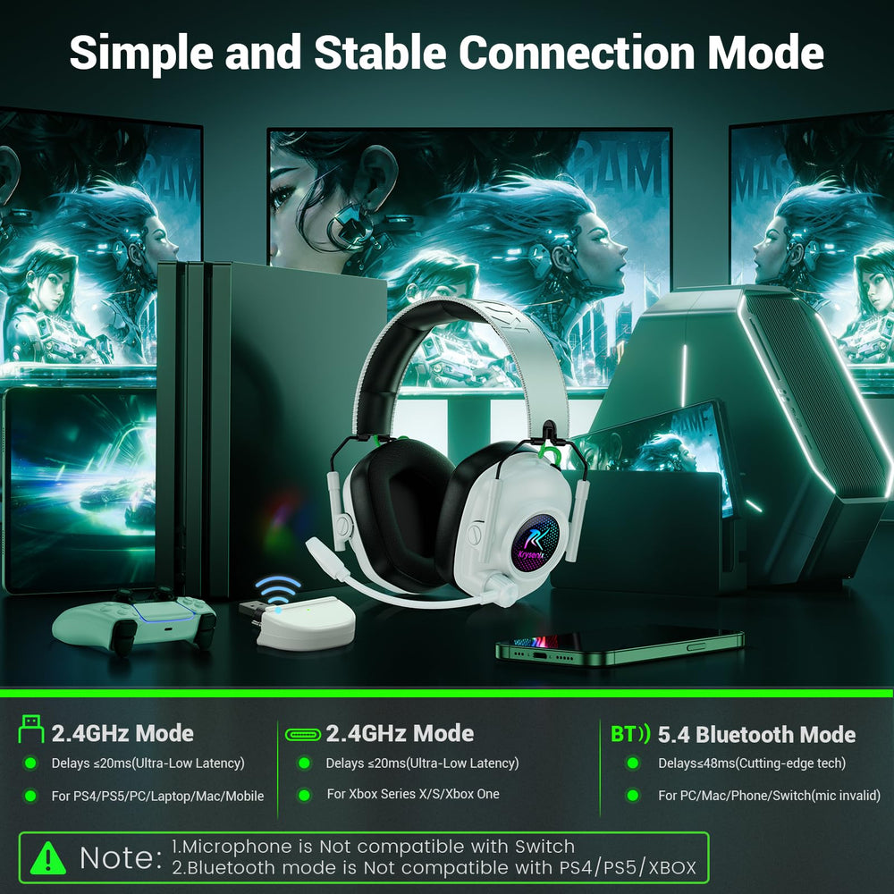 Krysenix earcup RGB lighting for personalized gamer style