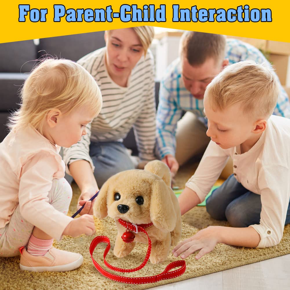 KSABVAIA plush golden retriever toy soft materials features a cuddly surface for little hands.