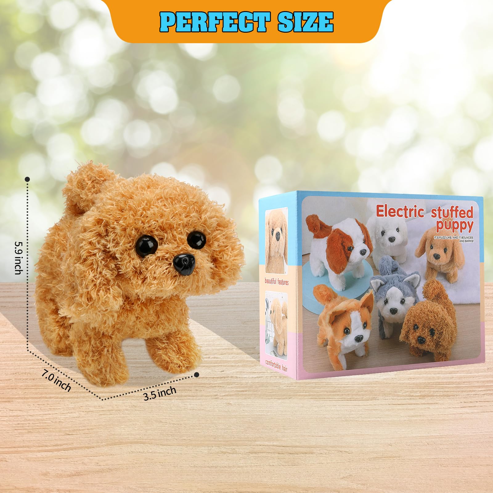 KSABVAIA plush teddy dog barking on command sparks imaginative play.