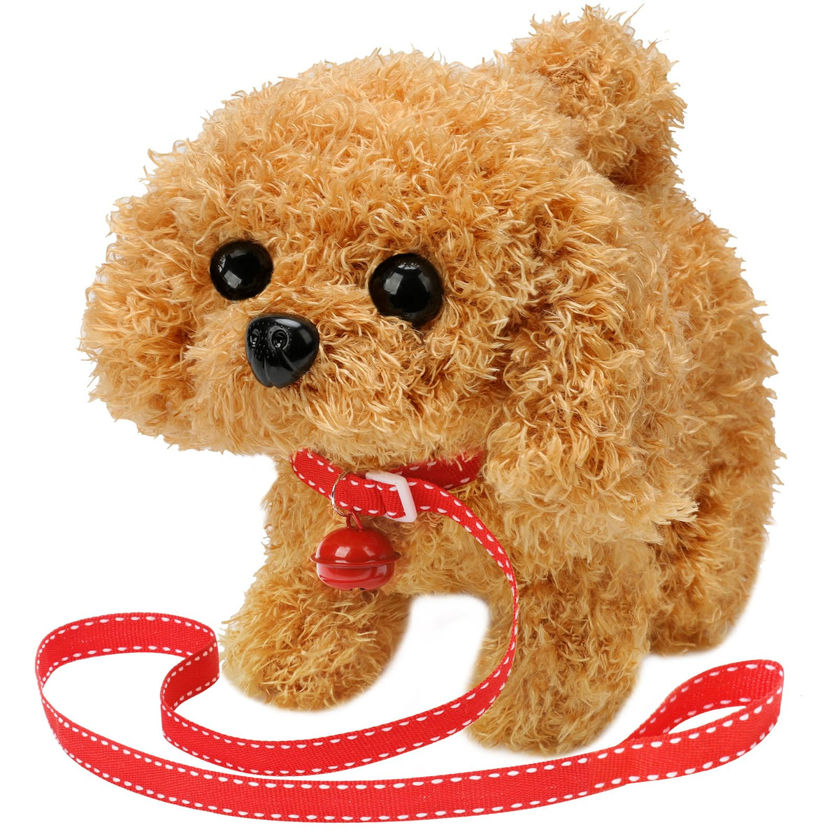 KSABVAIA plush teddy dog walking action engages kids with lifelike motion.