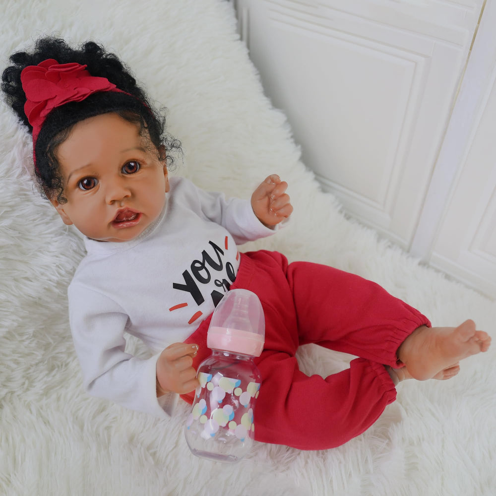KSBD Reborn doll with magnetic pacifier for convenient soothing moments.