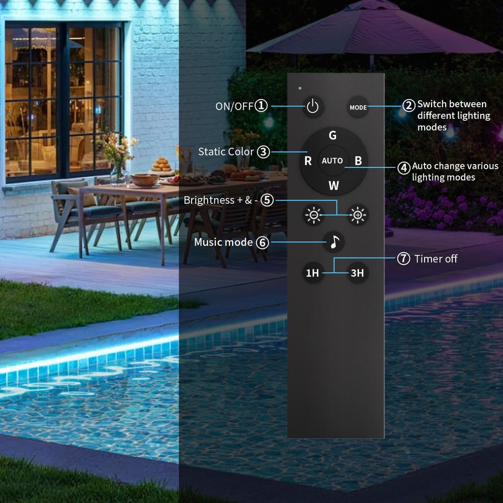 KSIPZE pool-edge lighting for decorative outdoor spaces.
