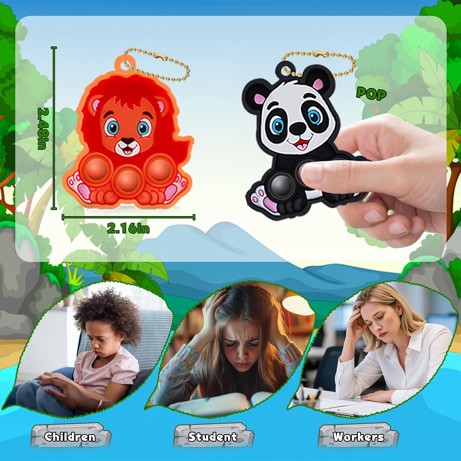Ksmky lion pop fidget design for focus during activities