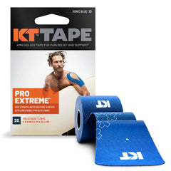 KT Tape Pro Extreme Sonic Blue 20 pre-cut strips for quick athletic support
