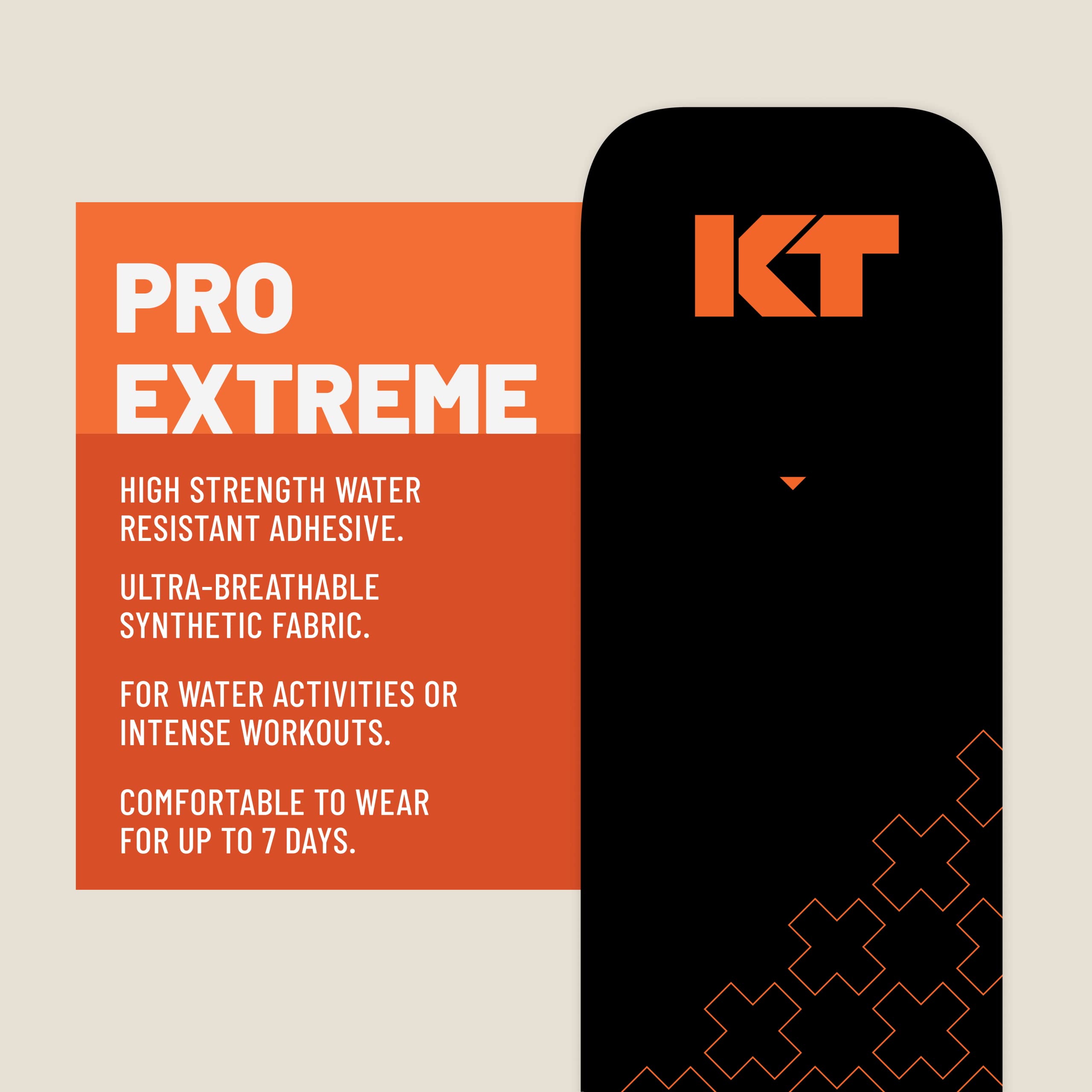 Athletic application setup with KT Tape Pro Extreme strips ready to apply
