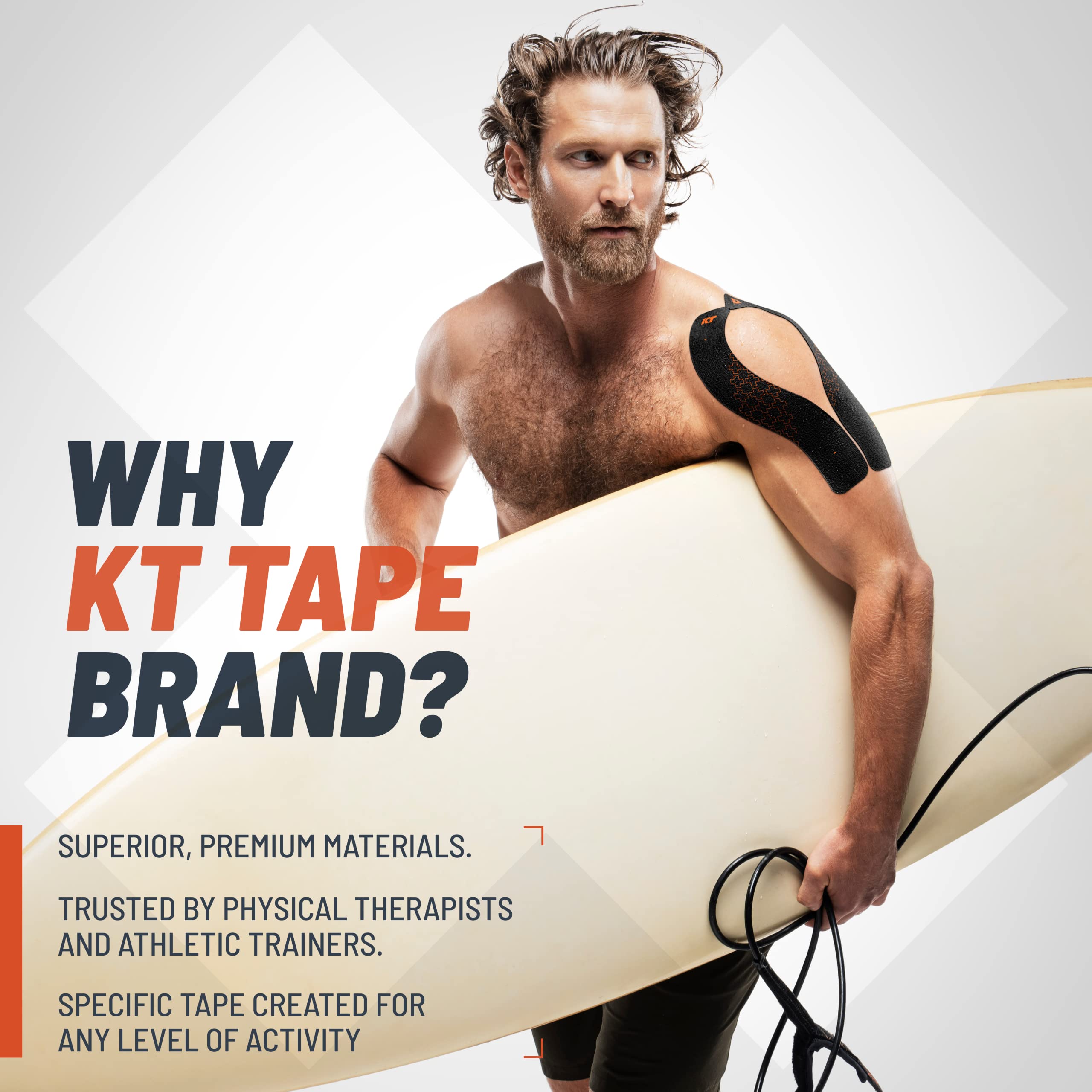 Close-up of KT Tape Pro Extreme synthetic material and flexible adhesive