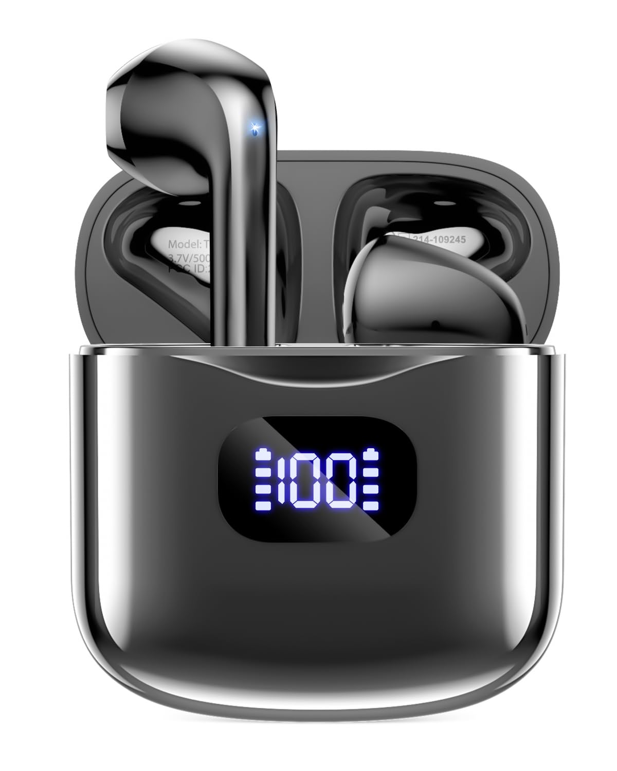 KTGEE T08 earbuds in charging case showing long battery life