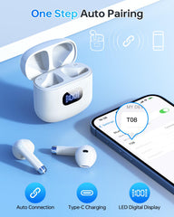 KTGEE T08 earbuds in-ear fit demonstrating secure semi-in-ear comfort.