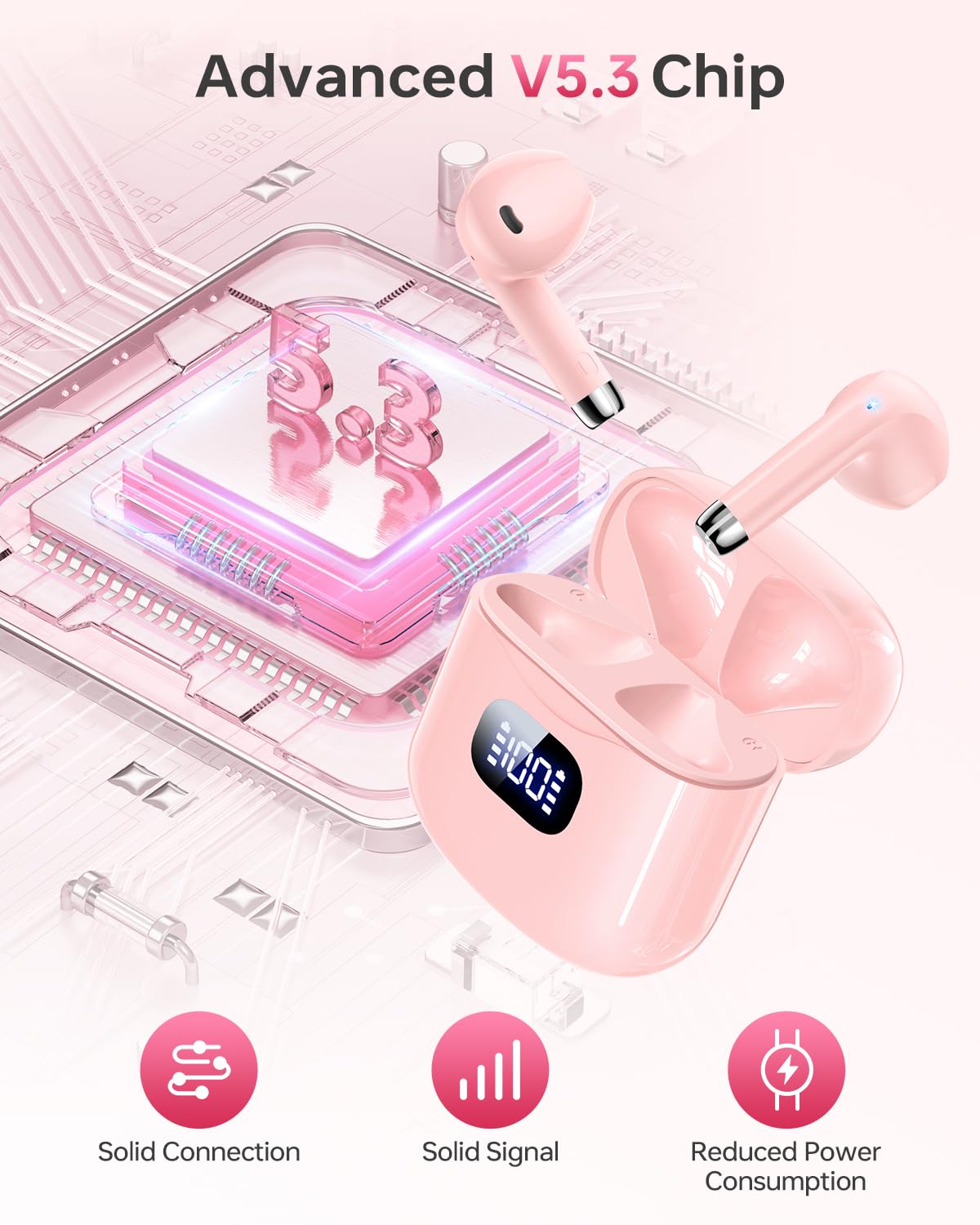 KTGEE T08 earbuds with quick Bluetooth 5.3 pairing for seamless setup.