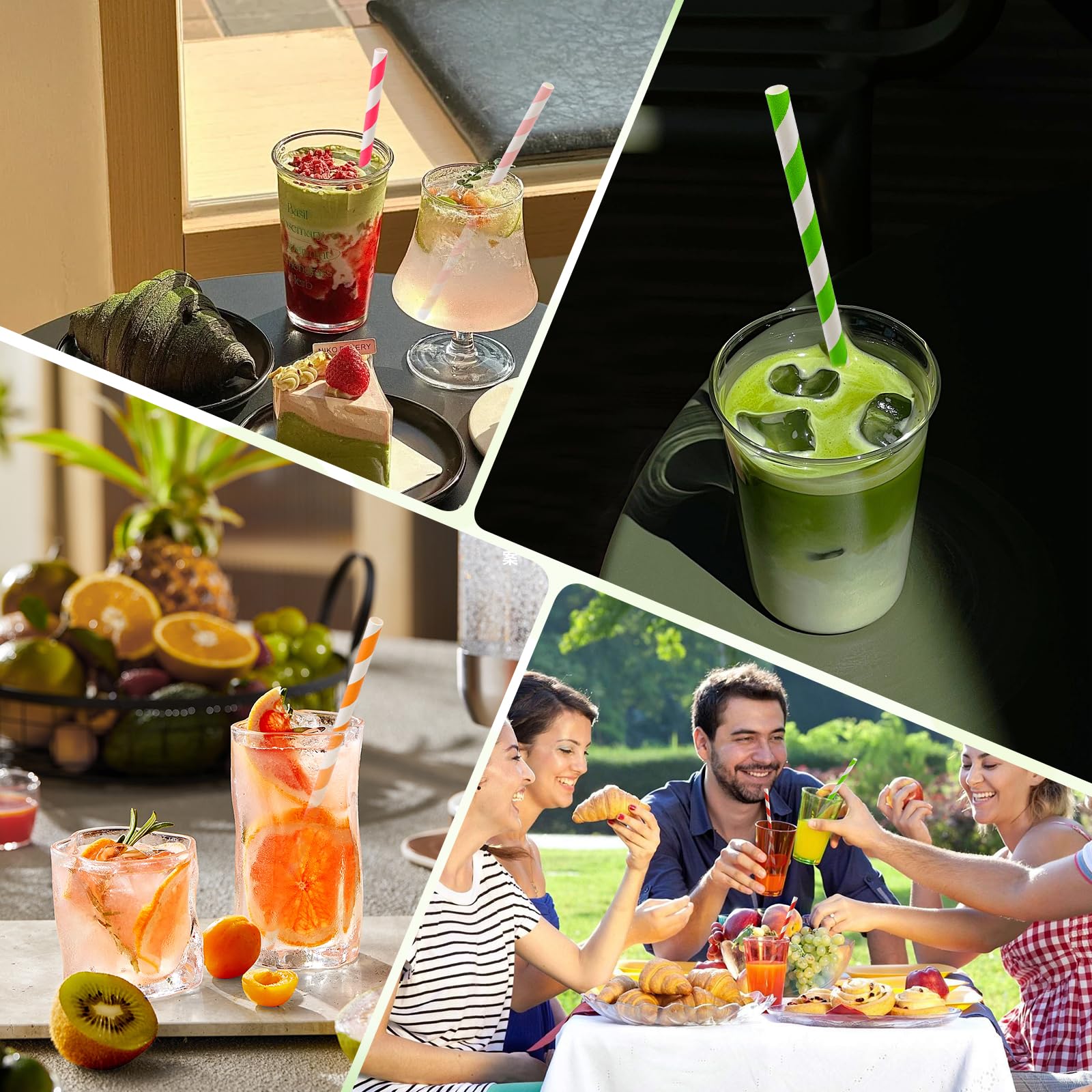 KTOJOY biodegradable paper straws from the 100-pack variety