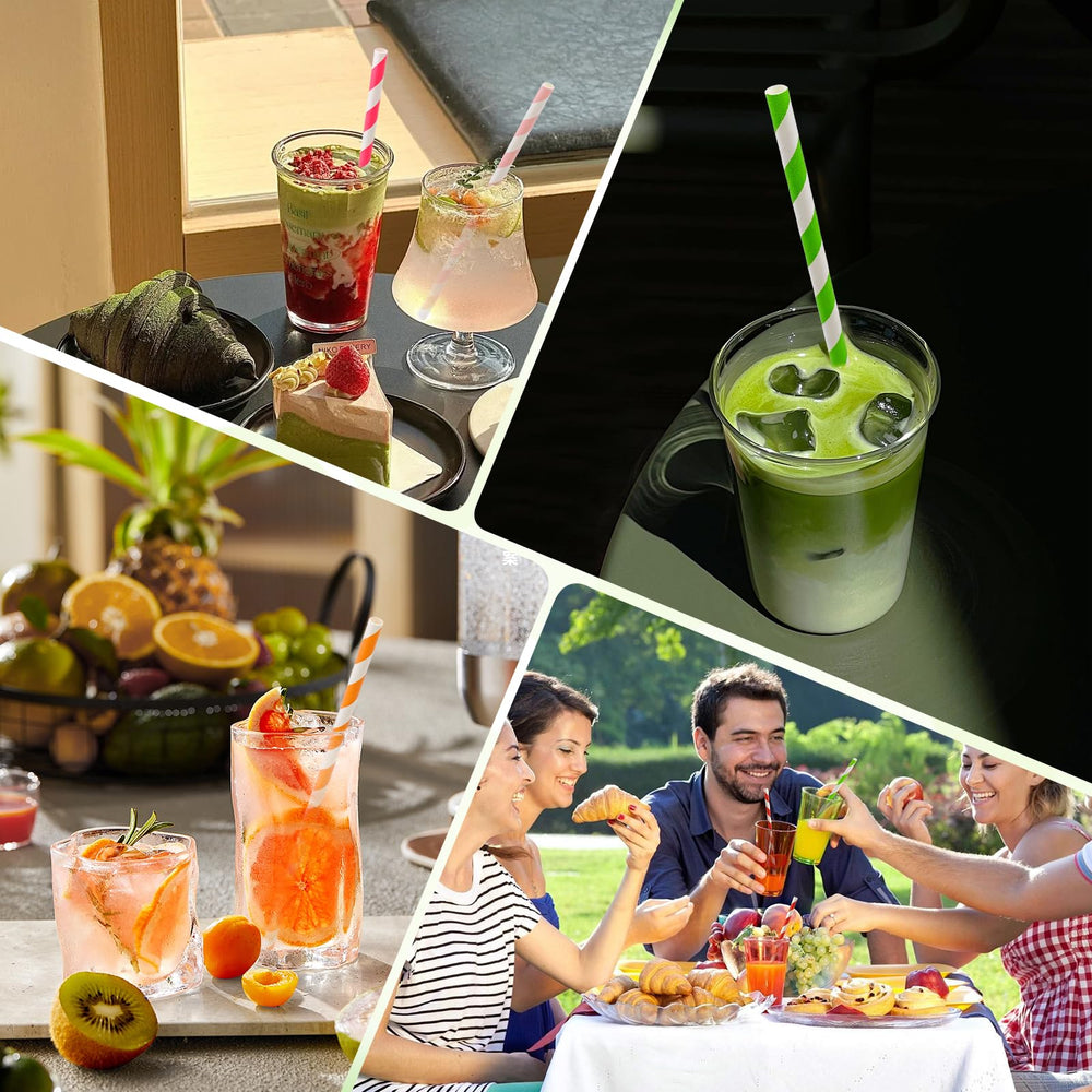 KTOJOY biodegradable paper straws from the 100-pack variety