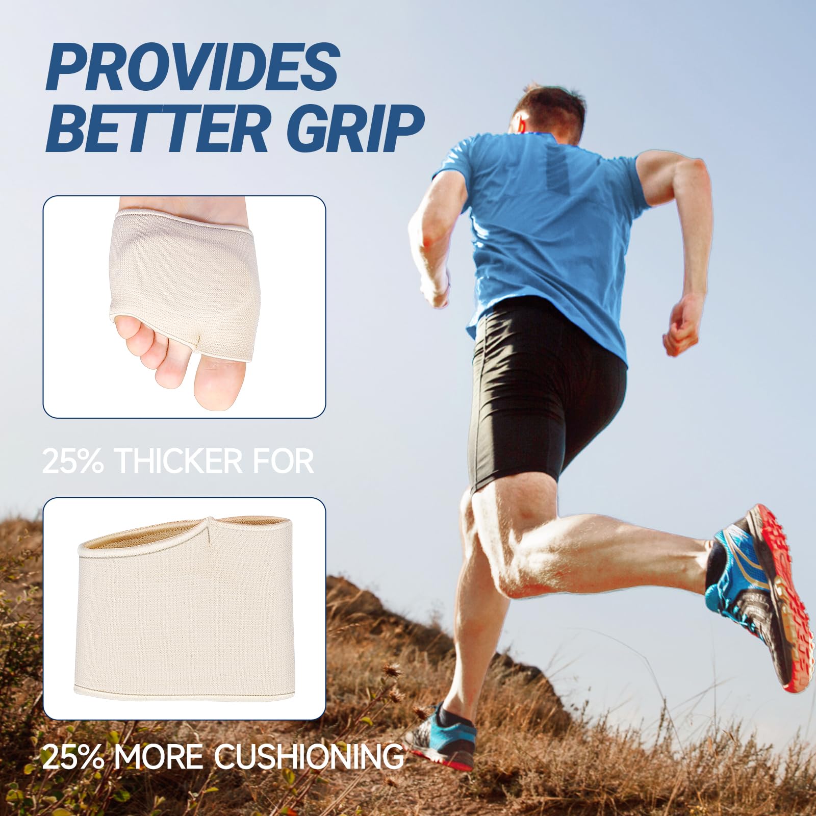 KTSAY ball-of-foot relief from metatarsal pads during activity