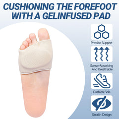 Close-up of KTSAY gel metatarsal pad cushioning and texture