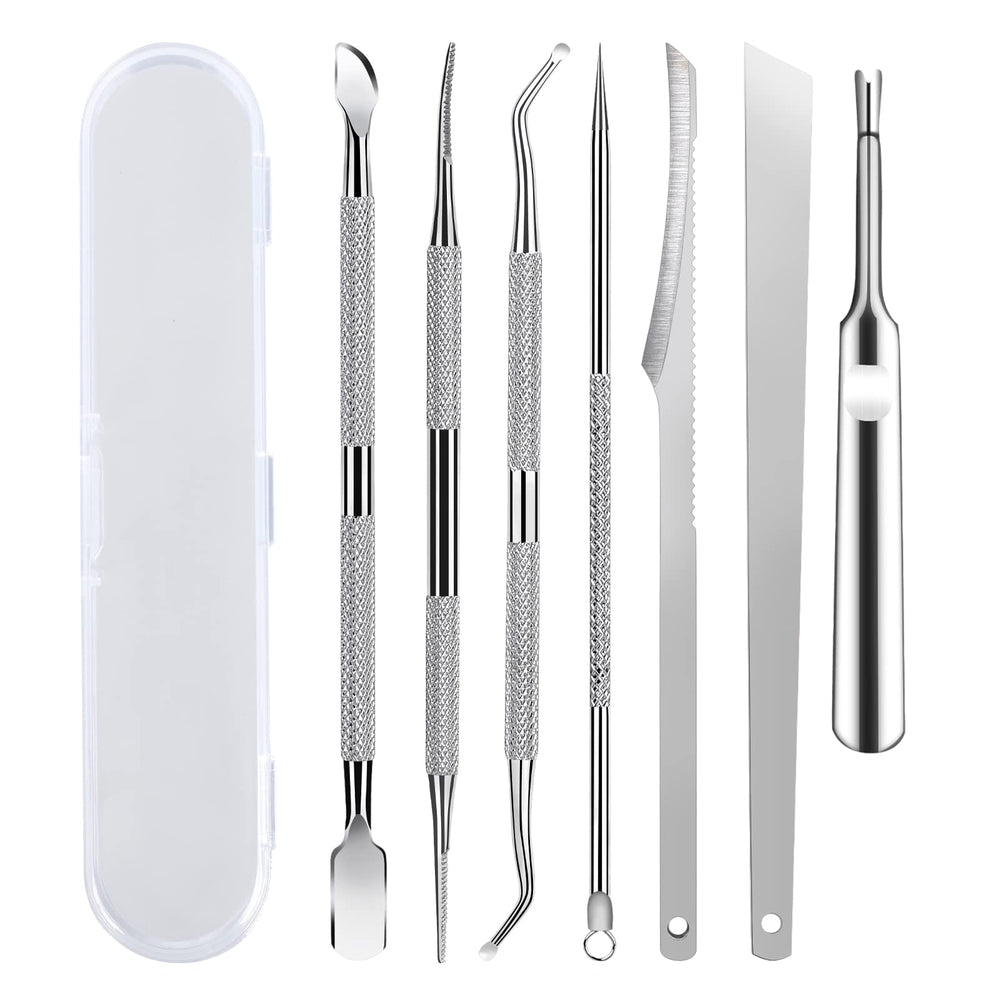KuanStore 7-piece ingrown toenail tool kit in a portable case for at-home care.