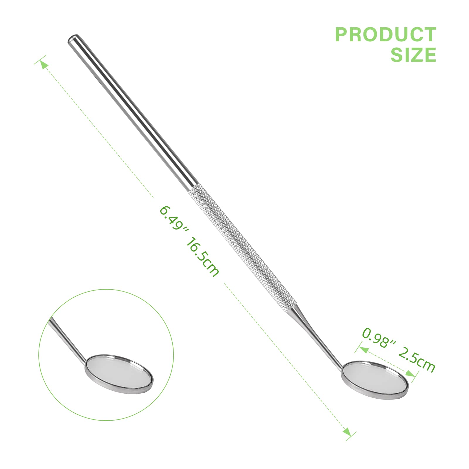 KuanStore dental mirror 45-degree angle highlights hard-to-see areas for thorough checks.