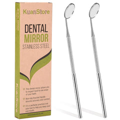 KuanStore dental mirror 6.5-inch front view for easy oral inspection and cleaning.