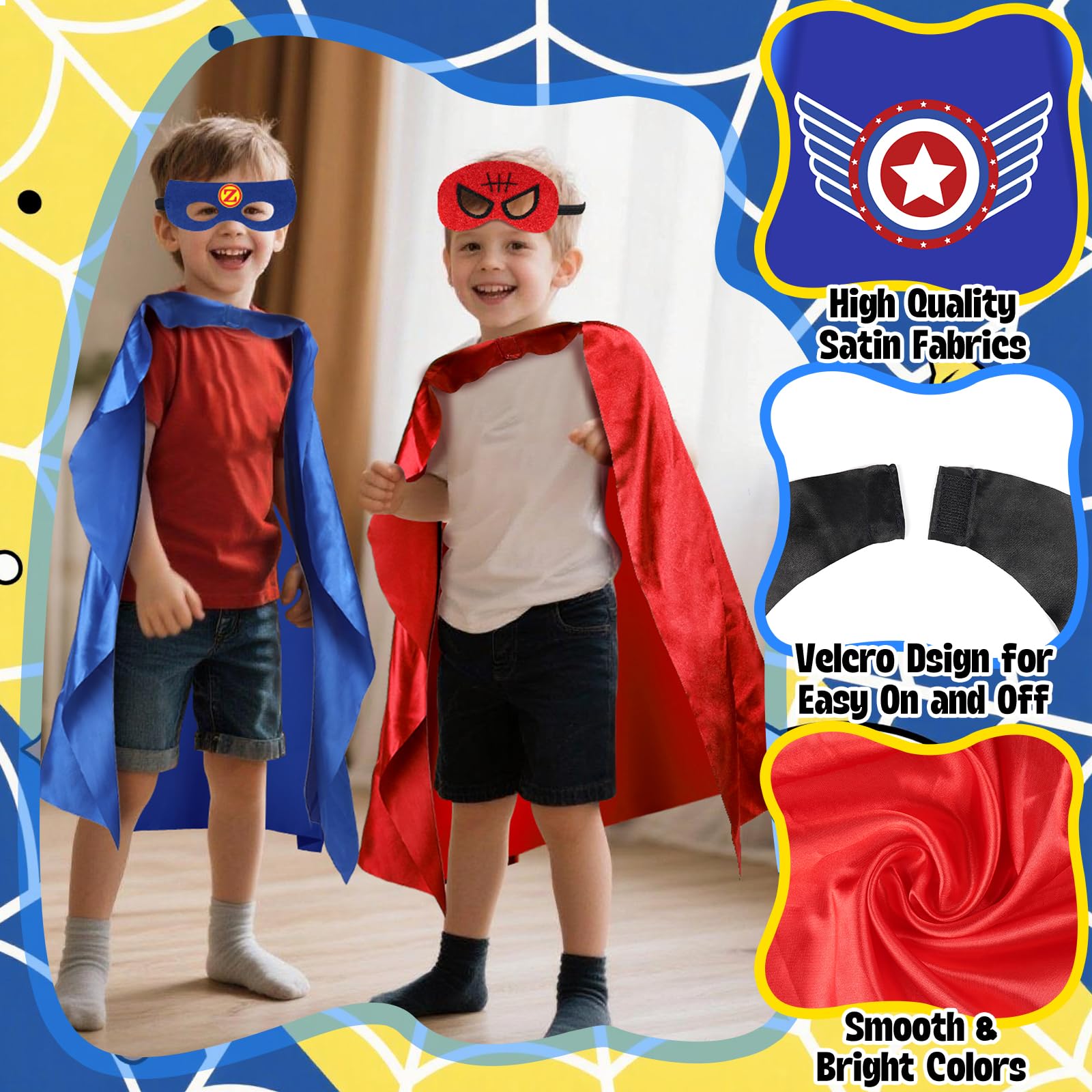 Kubusfly superhero cape set finger-lights provide eye-safe glow for night adventures.