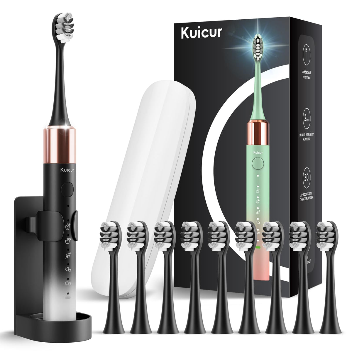 Kuicur electric toothbrush with 5-mode dial for customizable daily cleaning