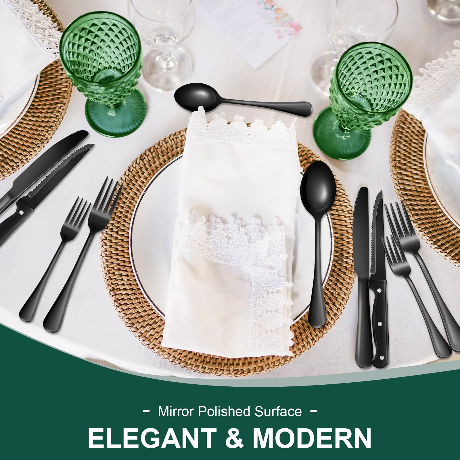 KUIHT salad forks in black flatware for crisp salads