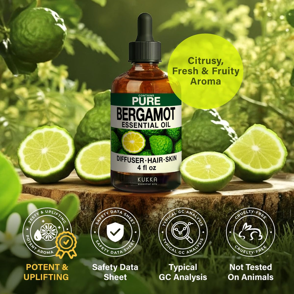 KUKKA Bergamot essential oil from Italian rinds—ideal for scent experiments.