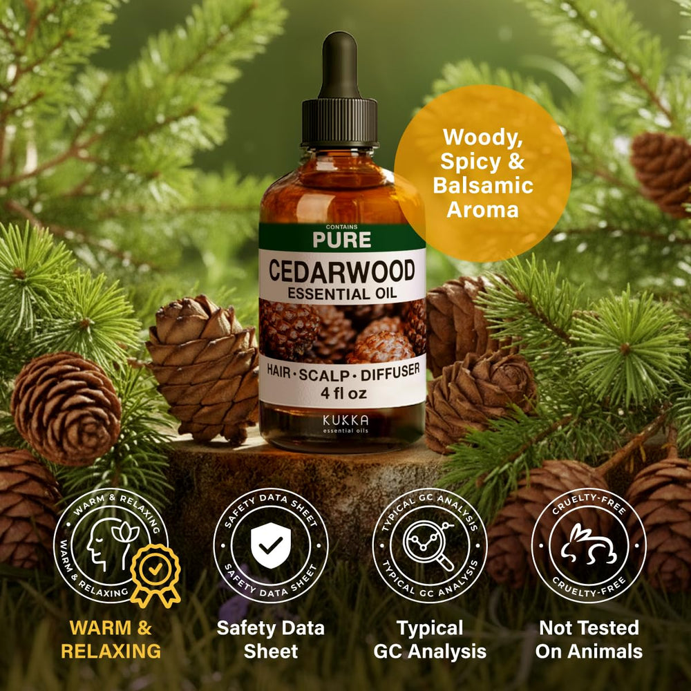 KUKKA Cedarwood skin care oil for soothing, smooth-looking skin