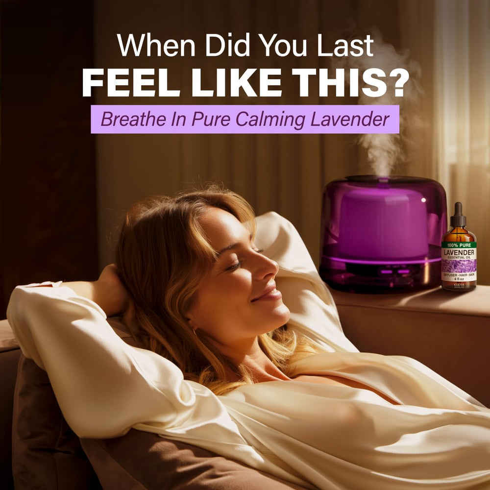 KUKKA Lavender essential oil for skin image suggests soft-looking skin with gentle hydration.