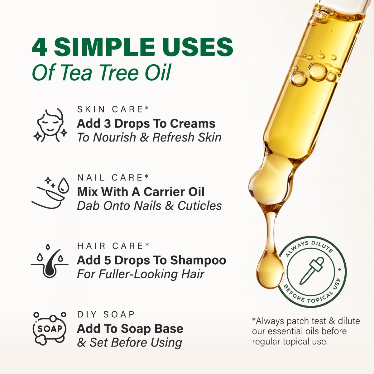 KUKKA Tea Tree Oil for skin care and gentle hydration.