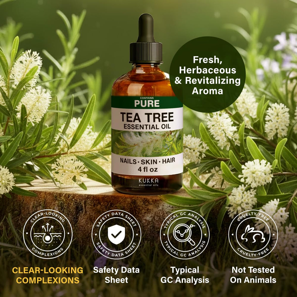 KUKKA Tea Tree Oil used in DIY soap making setup.