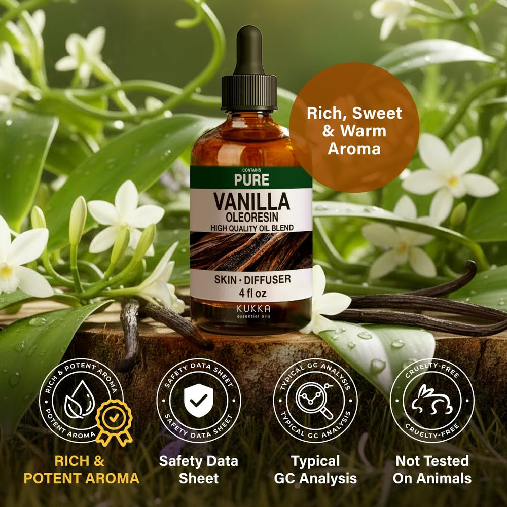 KUKKA Vanilla essential oil with dropper for easy dispensing