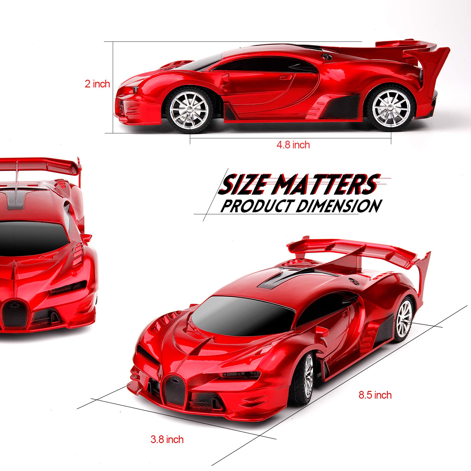 KULARIWORLD red RC car packaging with battery and remote details