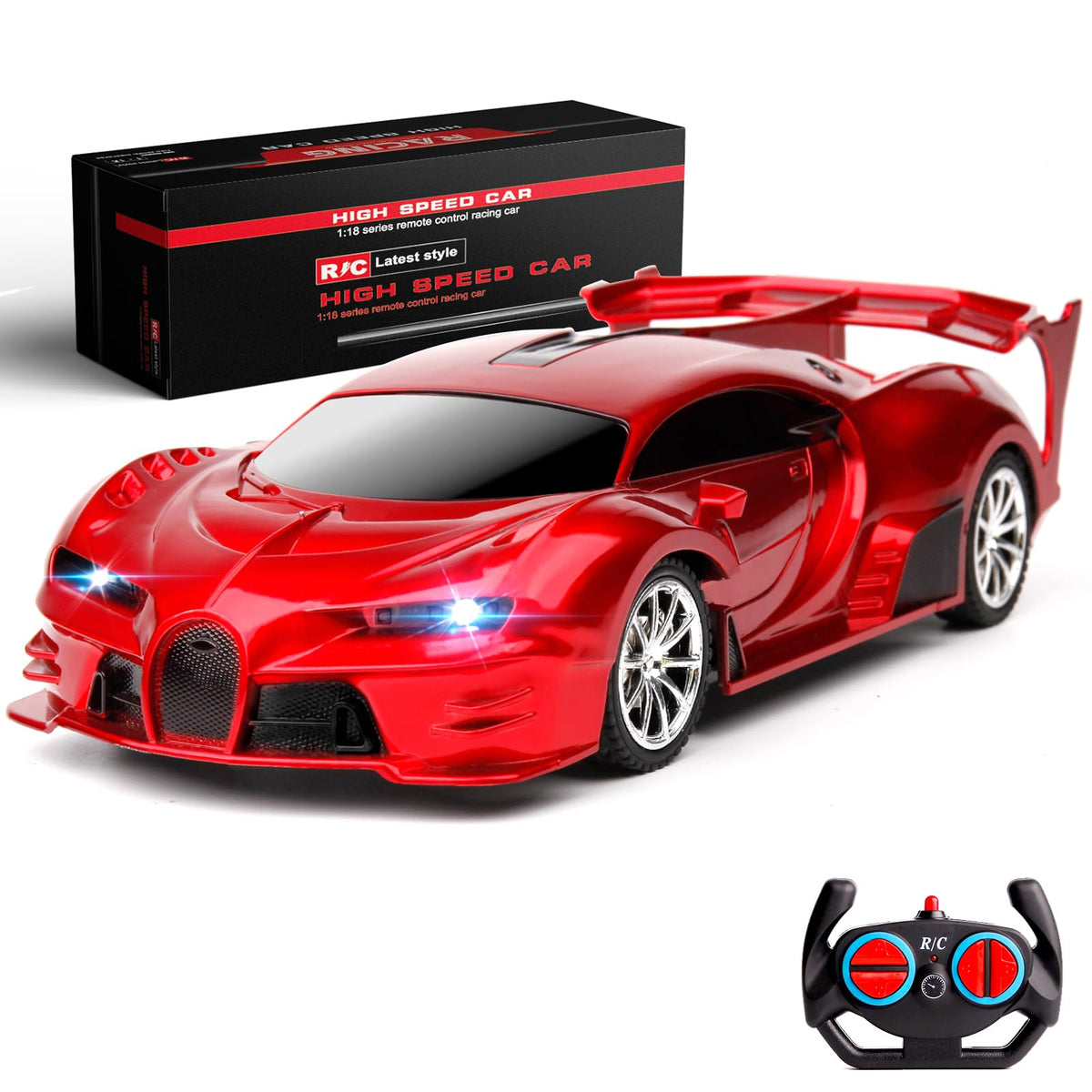 KULARIWORLD remote control car red front view for compact indoor play