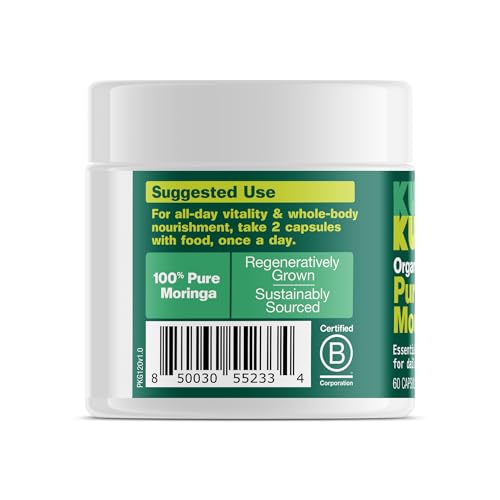 Two capsules per serving provide 1000 mg of moringa.