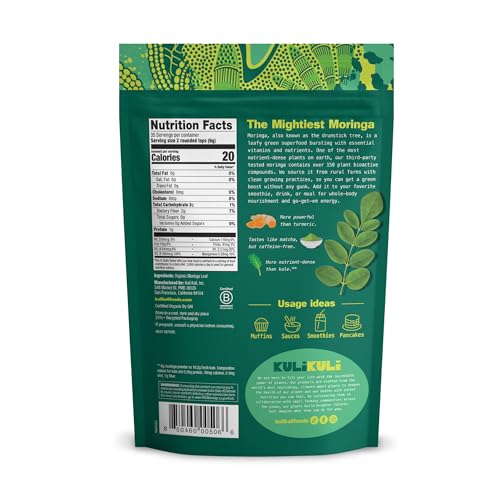 Kuli Kuli Moringa powder pour adding to sauces and soups