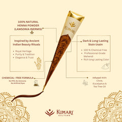 Kumari Kulture mehndi-art cone with precision tip for detailed designs