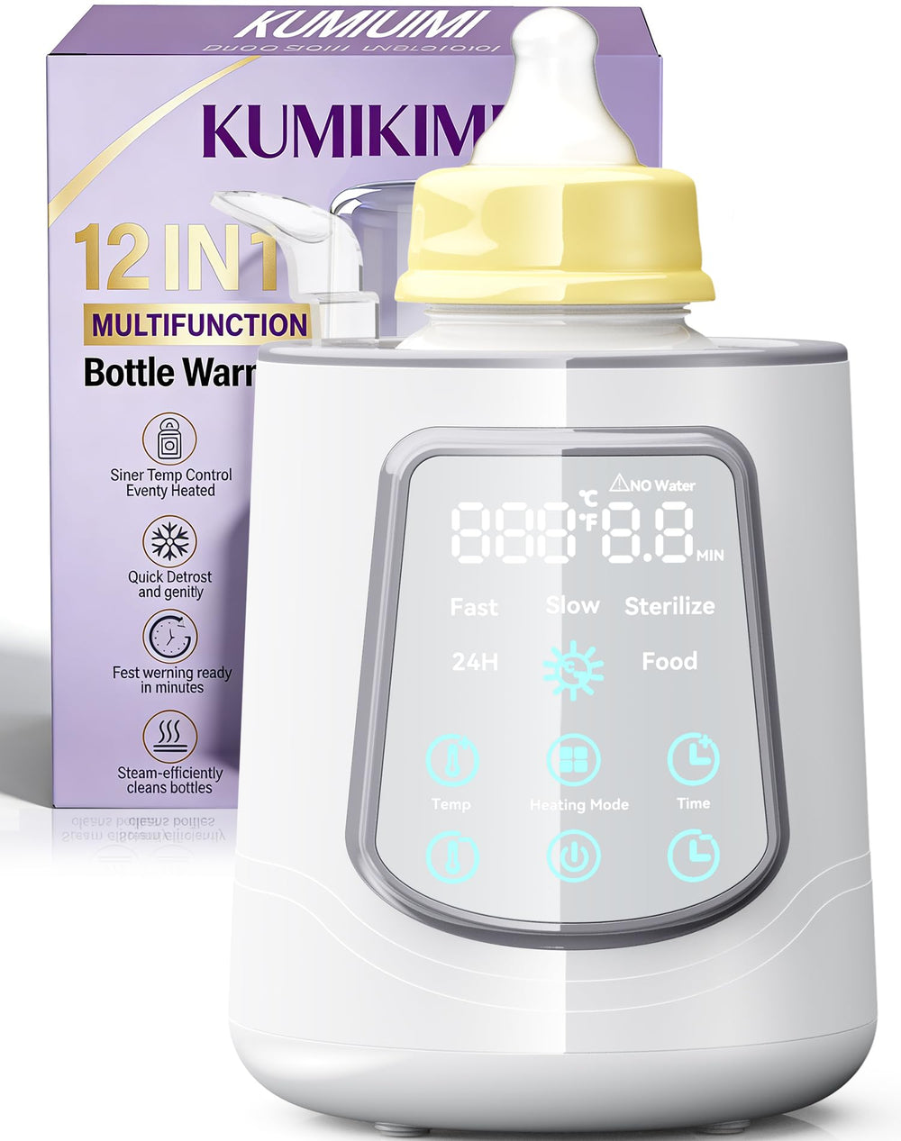 KUMIKIMI 12in1 warmer shows even heating for consistent bottle warming