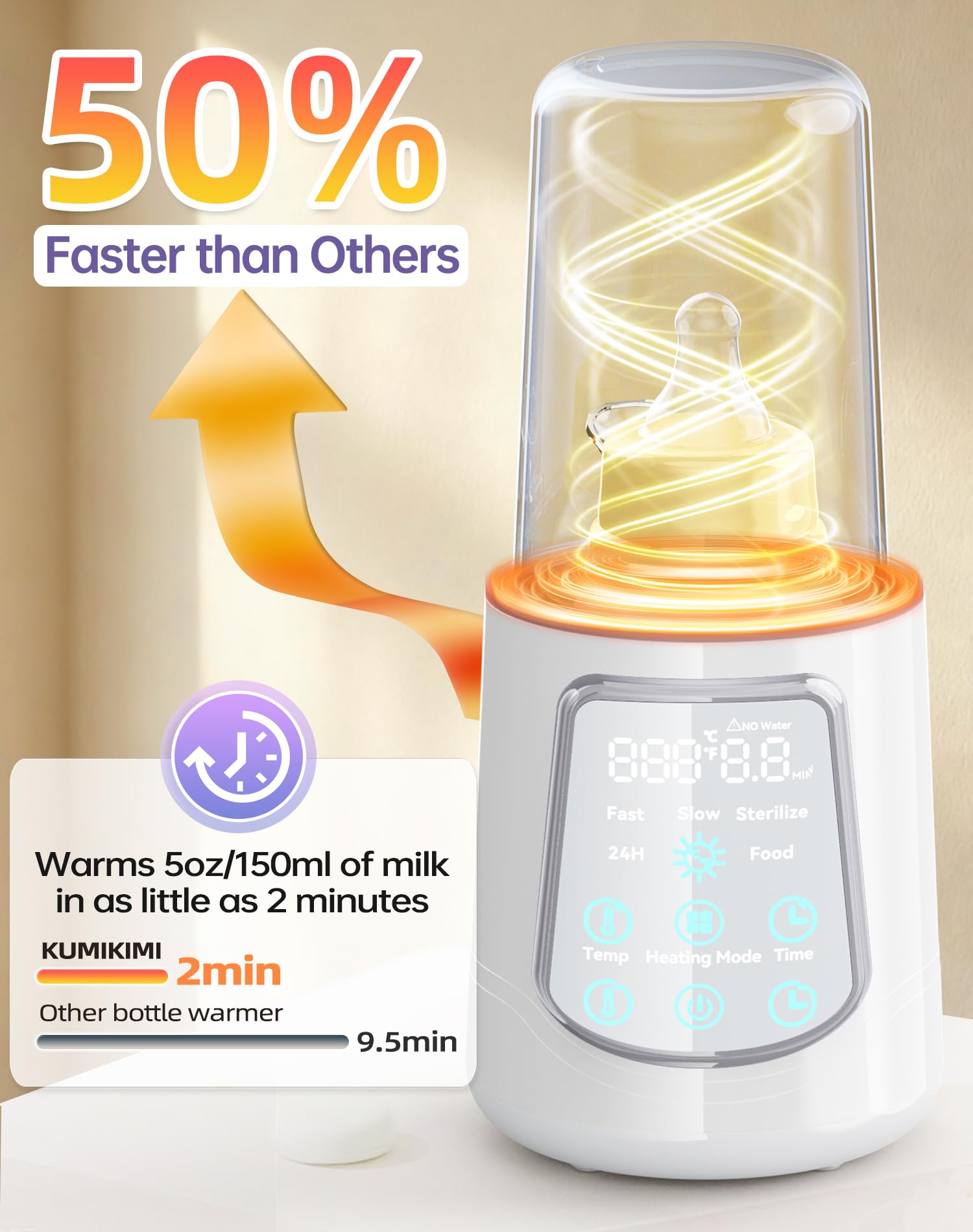 KUMIKIMI constant temperature control keeps milk at ideal warmth