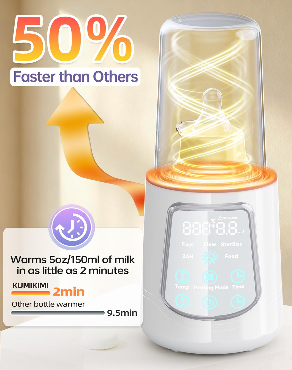 KUMIKIMI constant temperature control keeps milk at ideal warmth