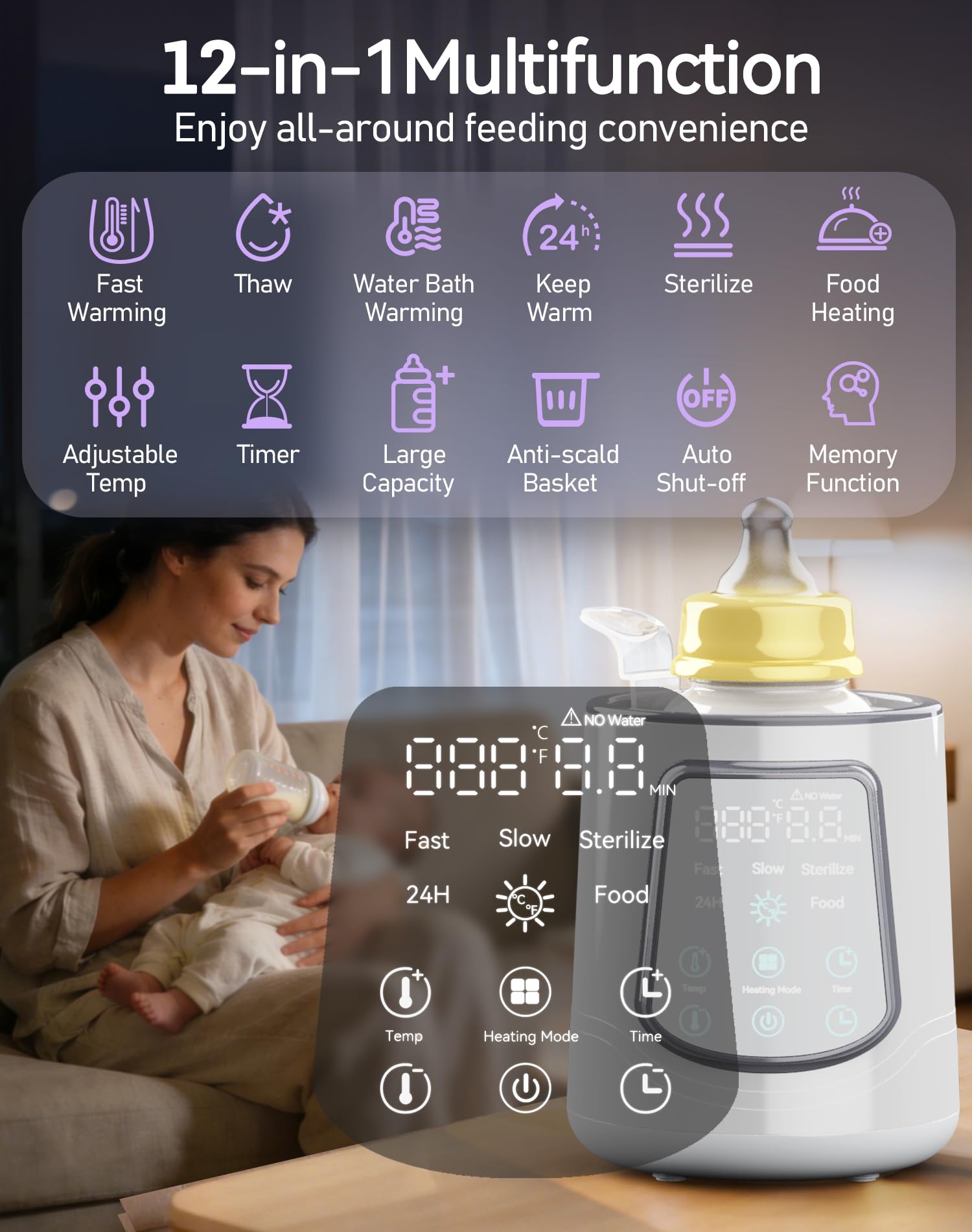 KUMIKIMI night mode warms bottles quietly for midnight feeds
