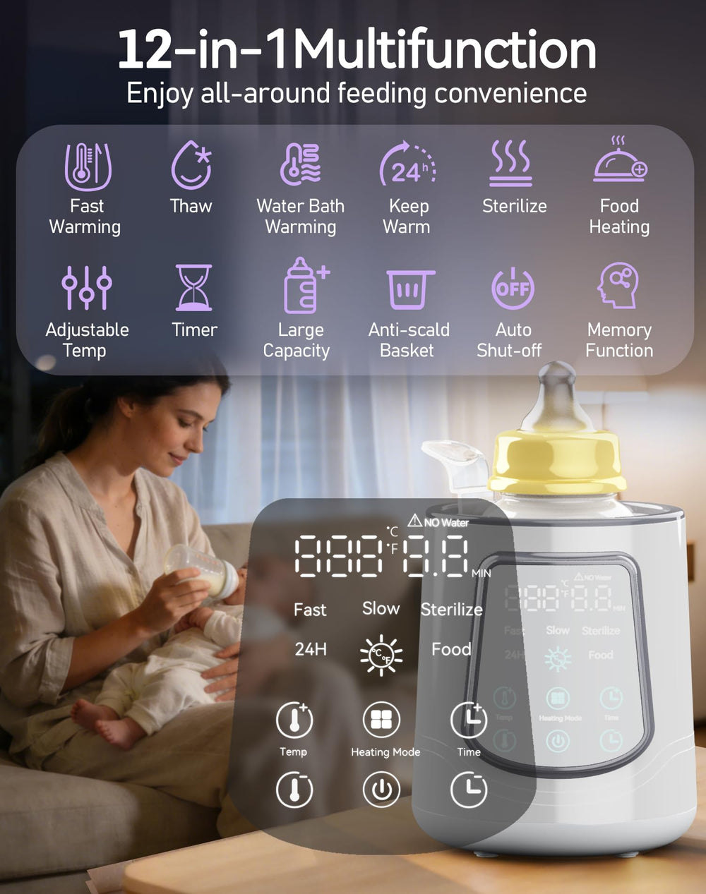 KUMIKIMI night mode warms bottles quietly for midnight feeds