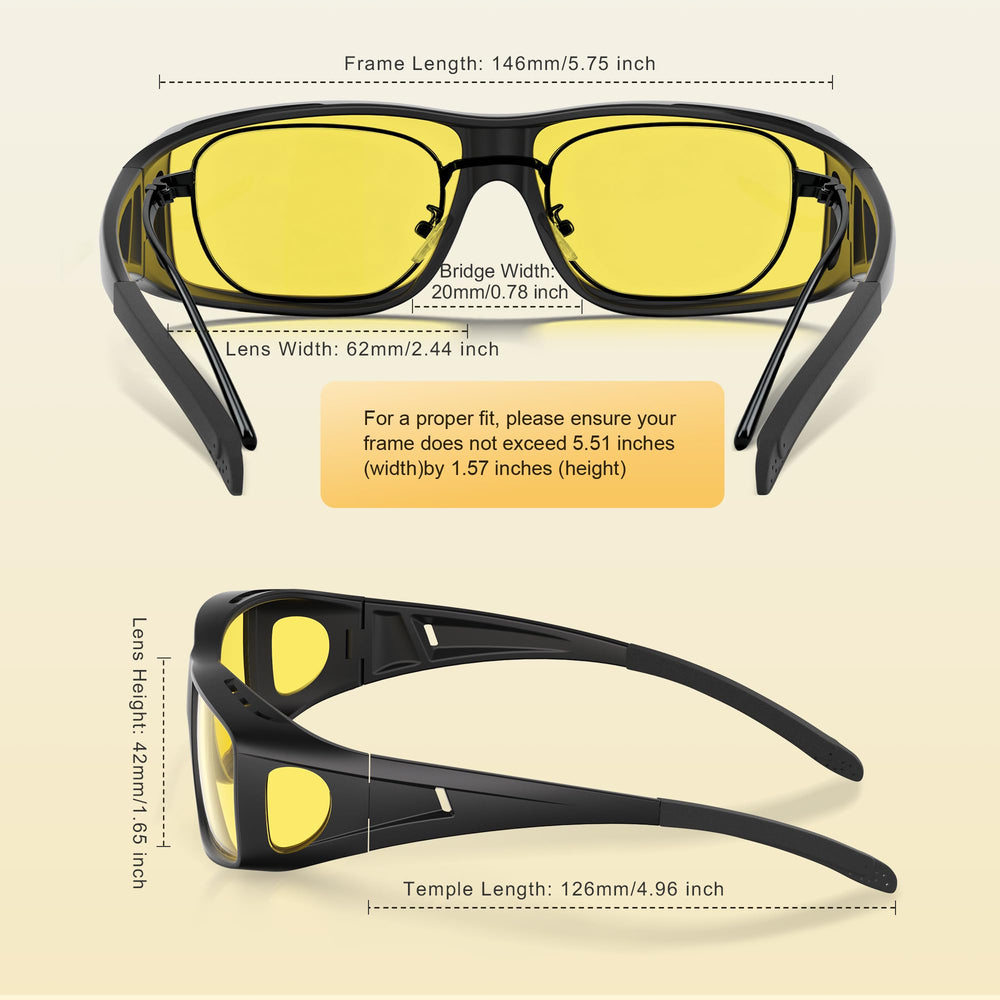 Kunchu night-driving glasses feature side lenses for better peripheral vision and safety