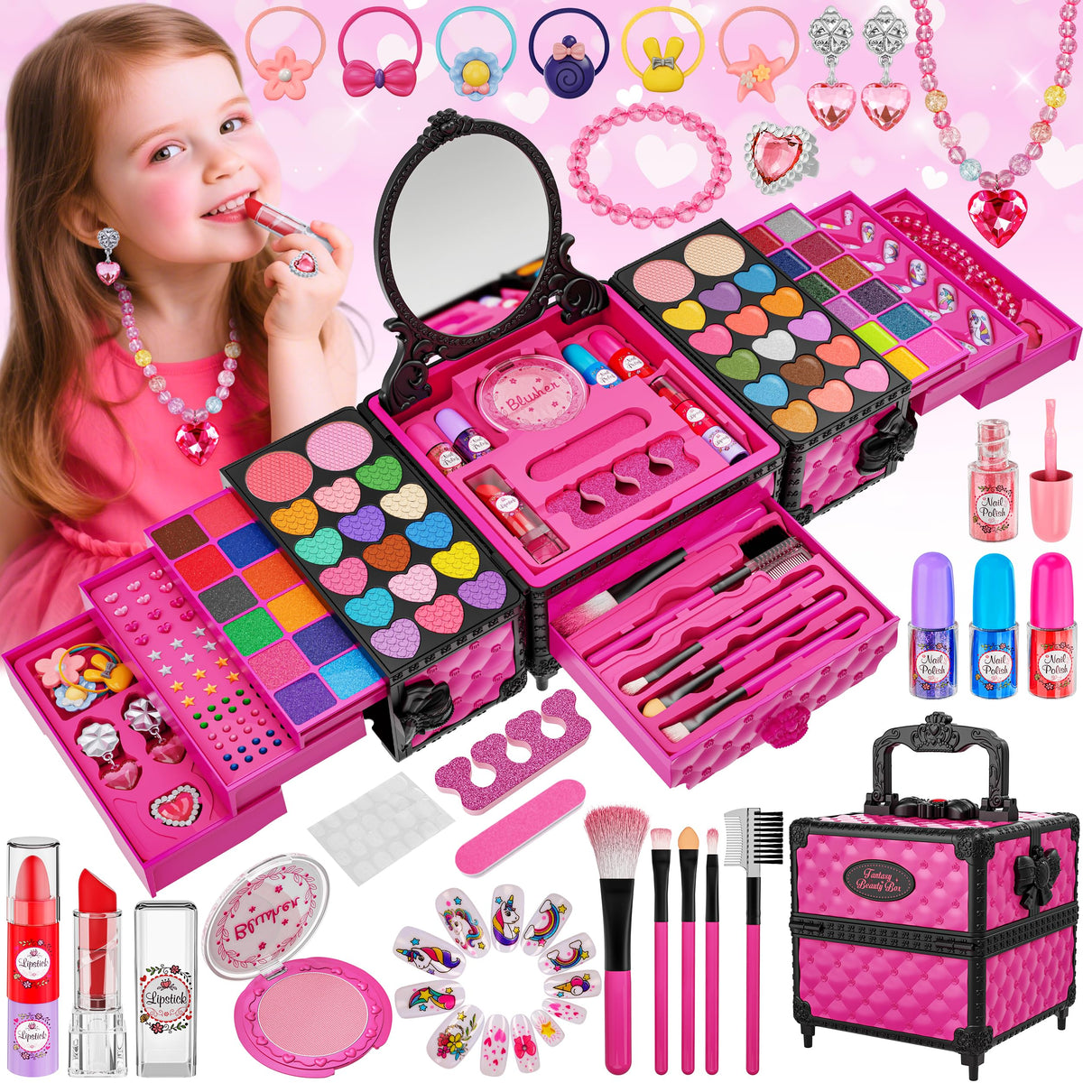 Kuovei makeup kit mirror for quick princess styling
