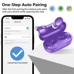 Kurdene purple in-ear earbuds showcasing compact comfort for workouts