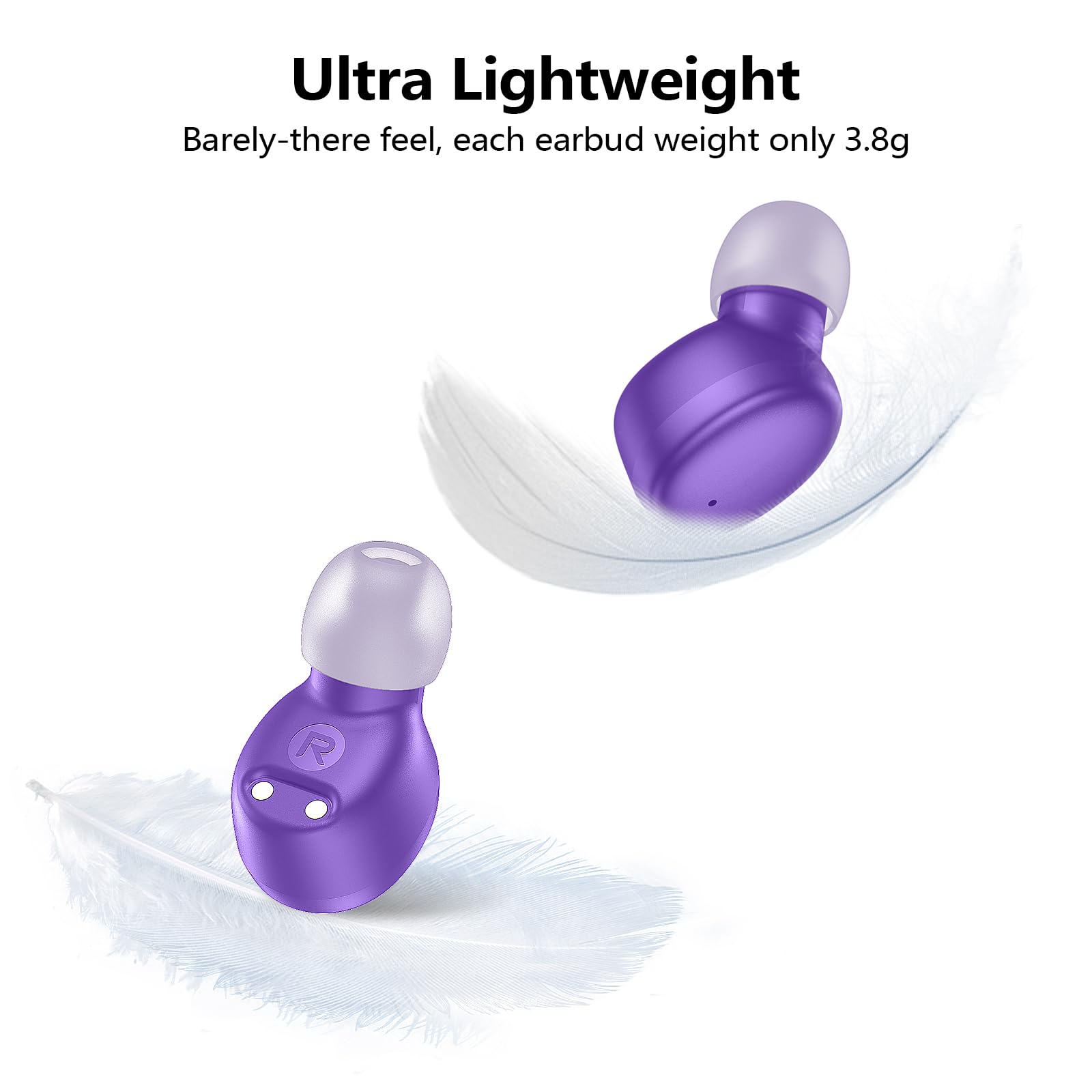Kurdene purple earbuds in a workout setting illustrating active use
