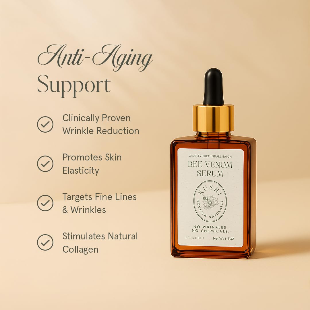 Droplet application of KUSHI Bee Venom Serum for daily use.
